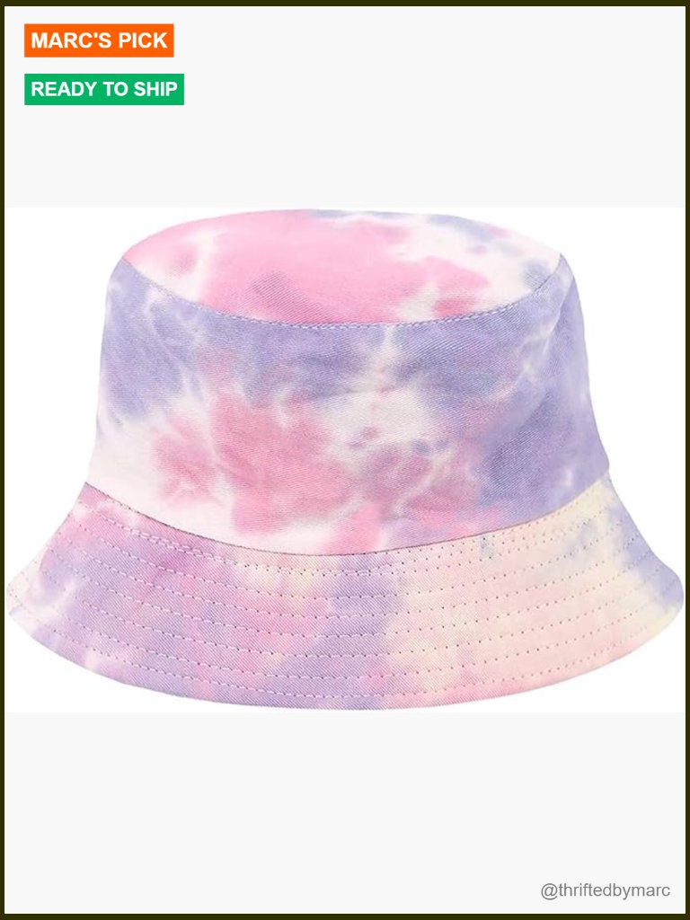 Reversible Bucket Hat Cotton Tie Dye Fisherman Cap Packable